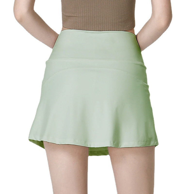 High-Waisted Nylon Pocket Sports Skirt for Women