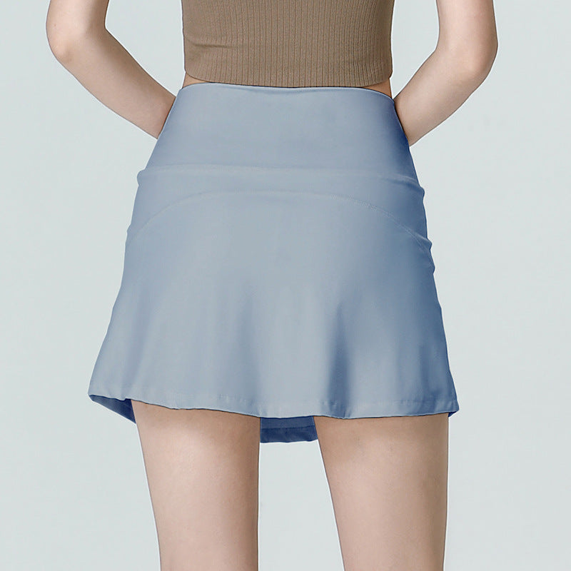 High-Waisted Nylon Pocket Sports Skirt for Women