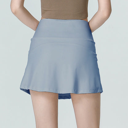 High-Waisted Nylon Pocket Sports Skirt for Women